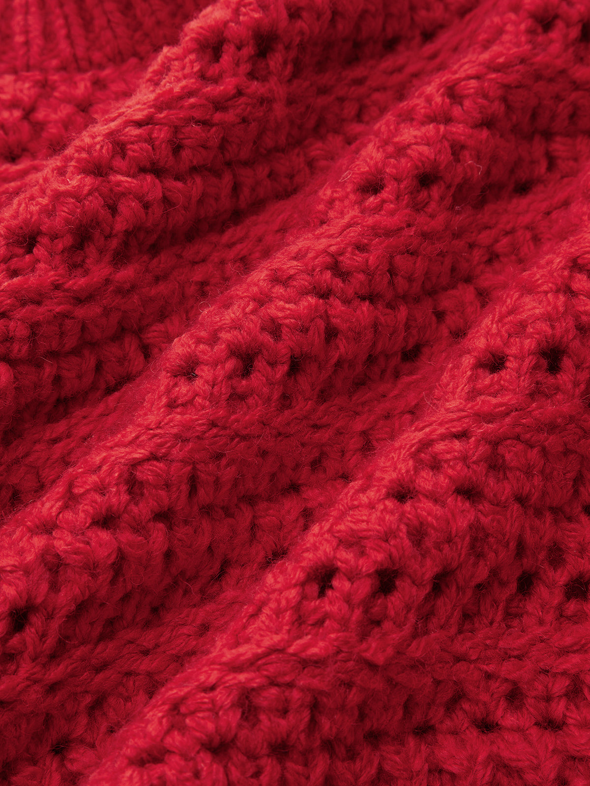 Fringe Hem Crochet Knit Sweater