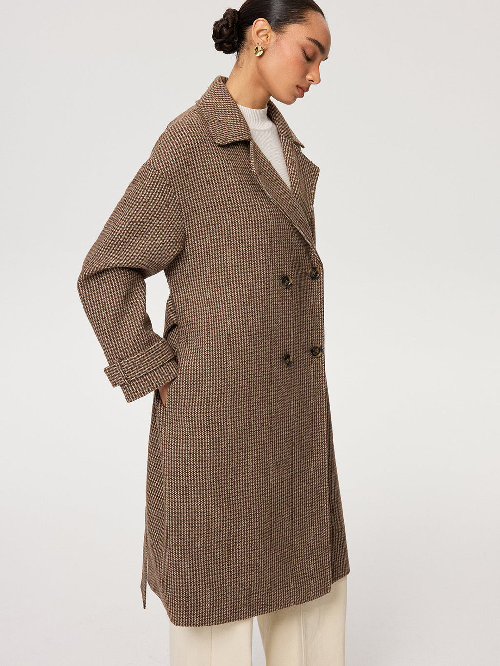Subtle Checkered Double Breated Coat