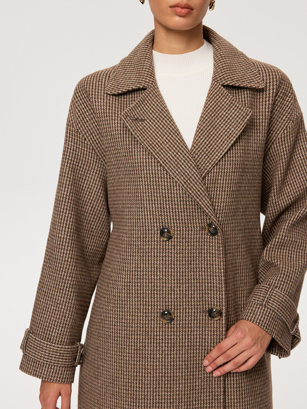 Subtle Checkered Double Breated Coat