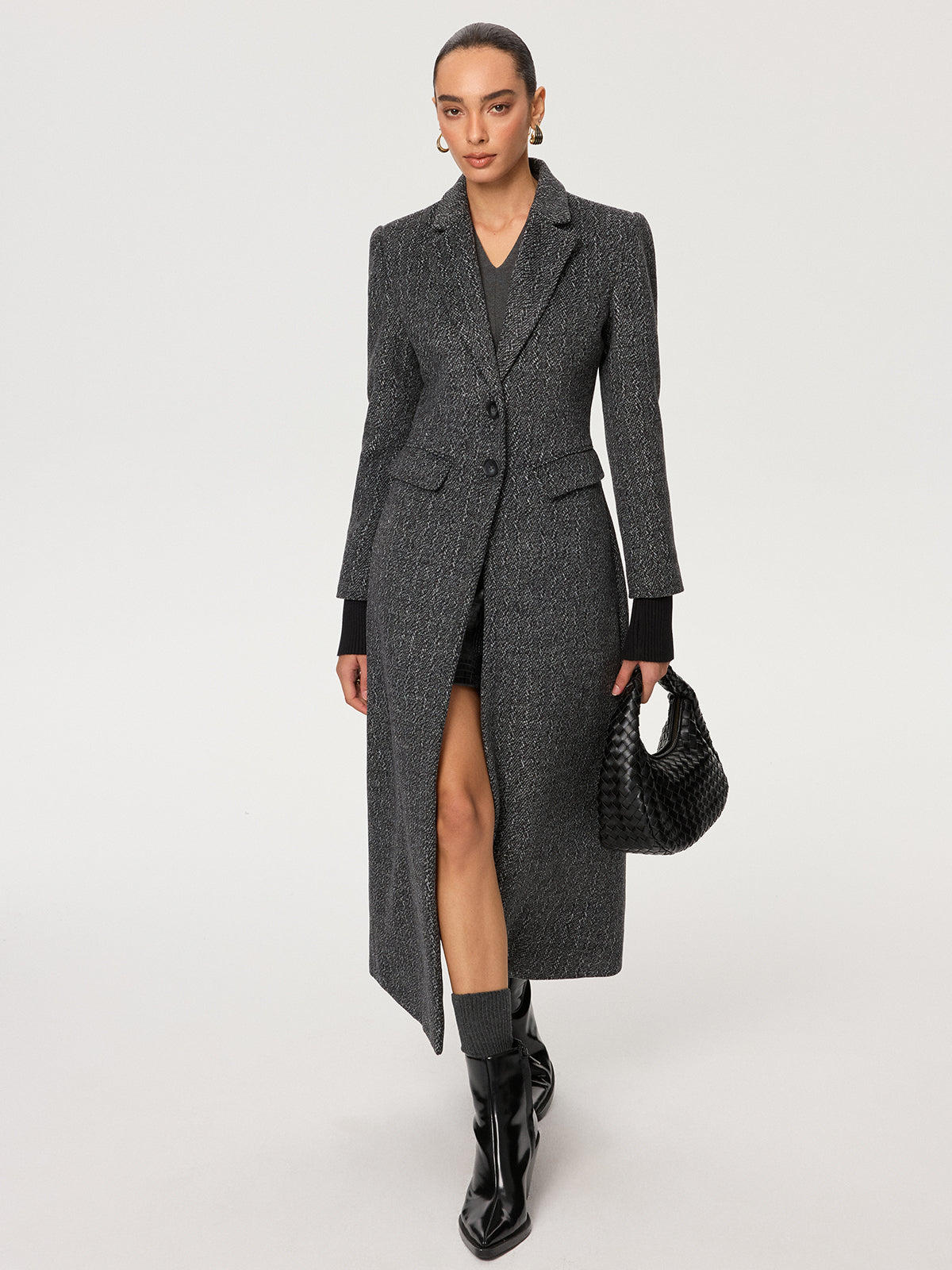 Flecked Wool-blend Coat