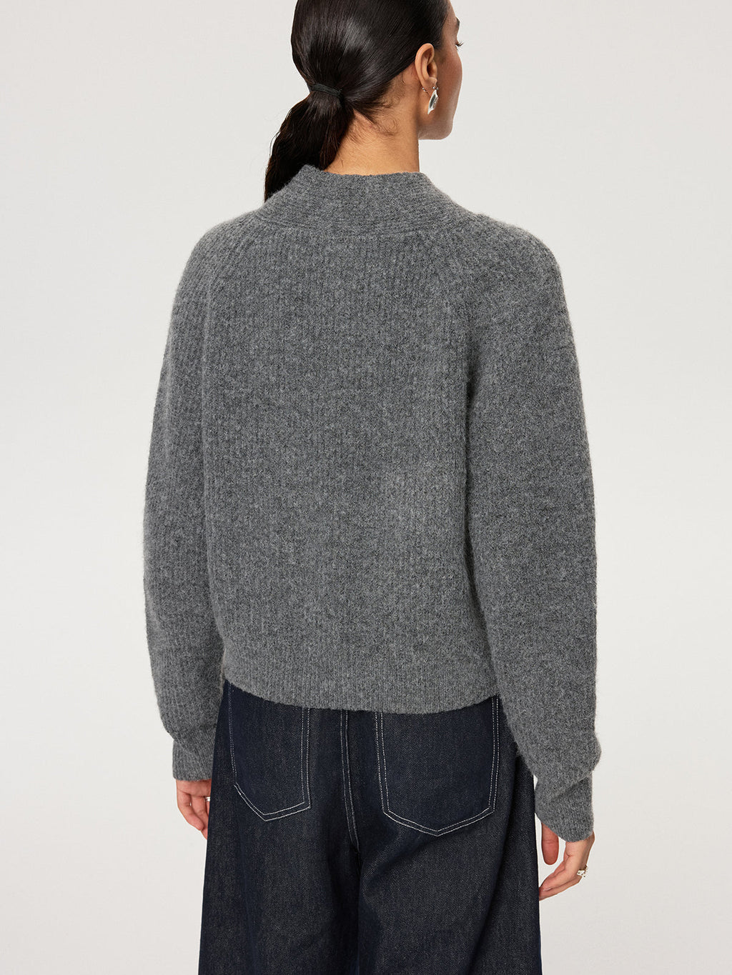 Pull en laine mélangée à col lavallière