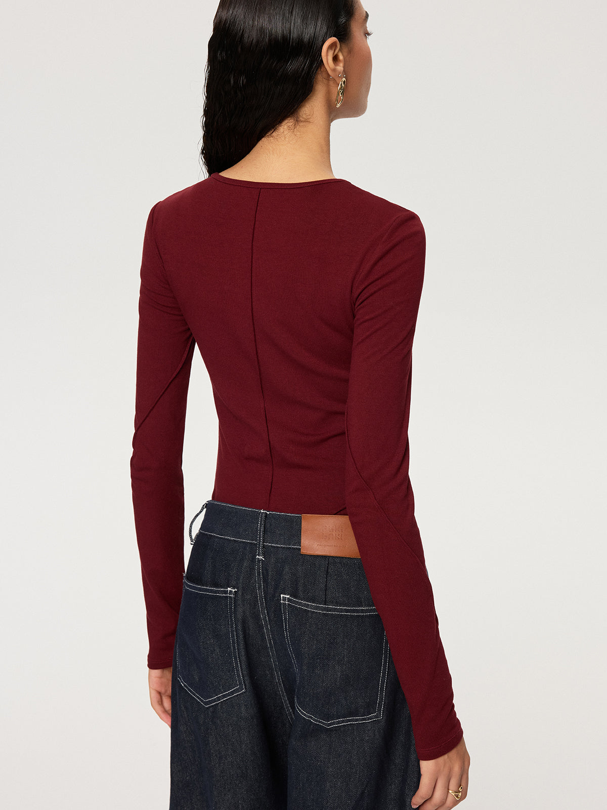 Contour-Seam Long Sleeve Bodysuit