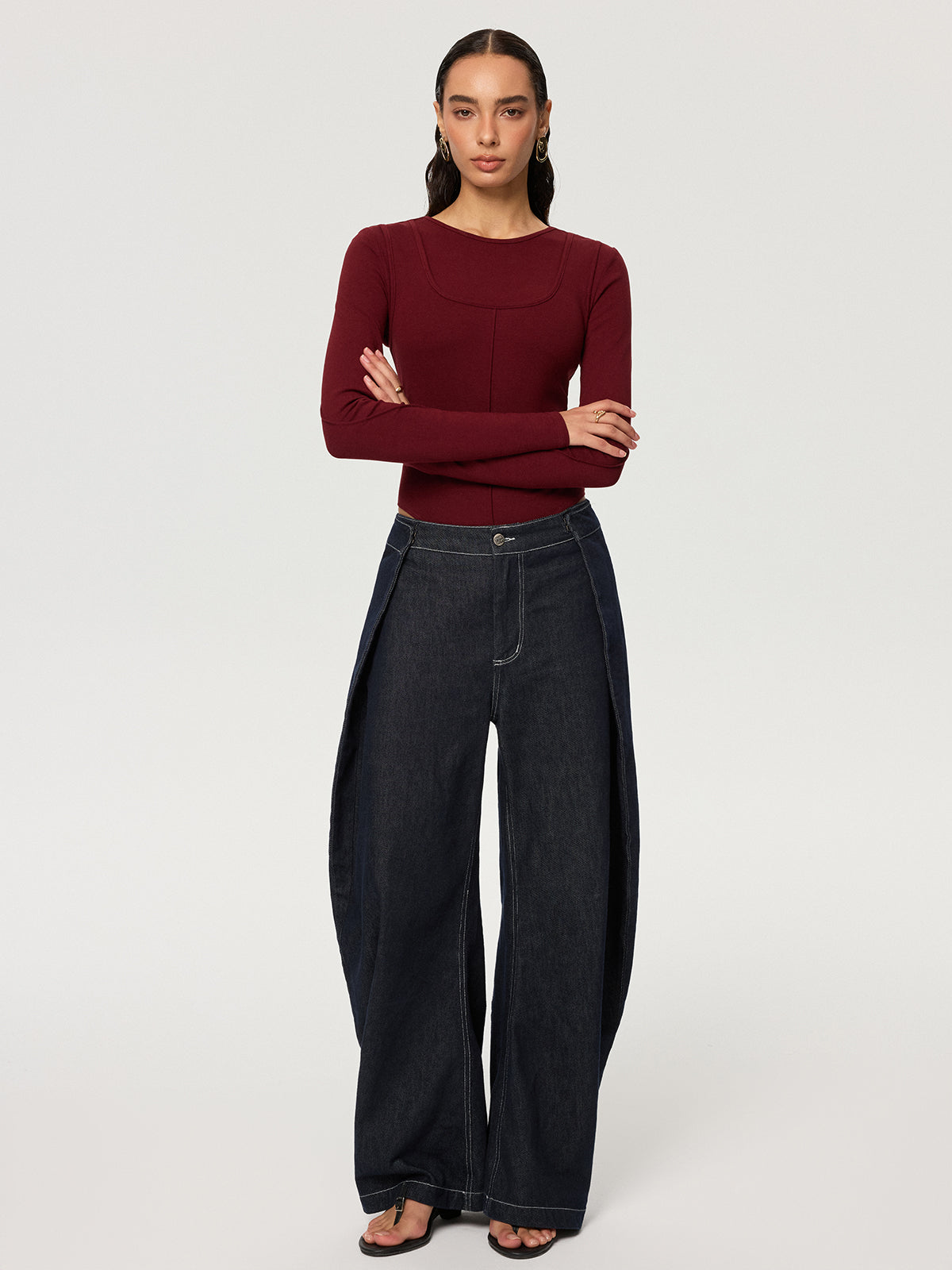 Contour-Seam Long Sleeve Bodysuit