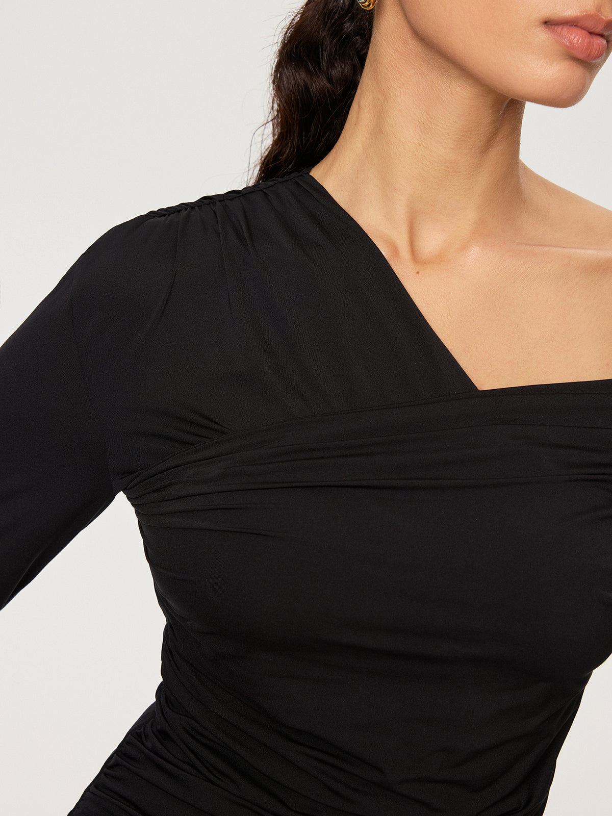 Carmen-T-Shirt mit Raffungen
