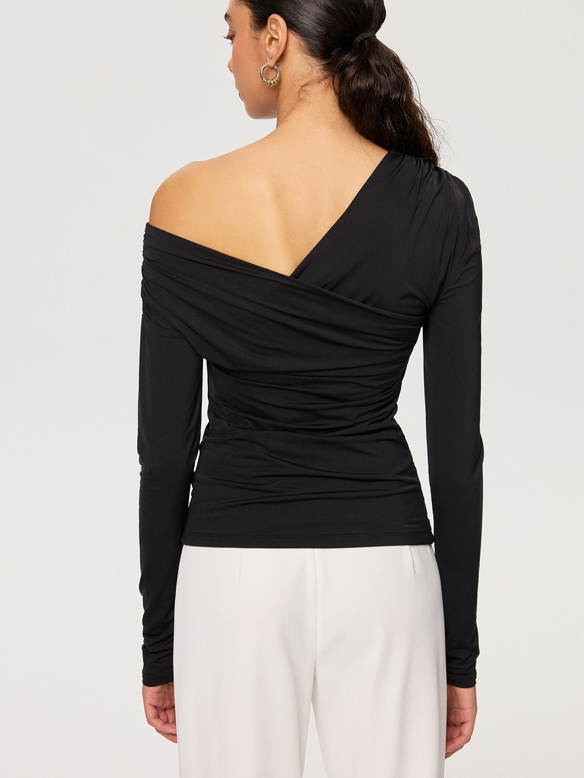 Carmen-T-Shirt mit Raffungen