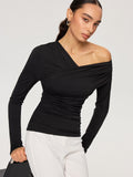 Carmen-T-Shirt mit Raffungen