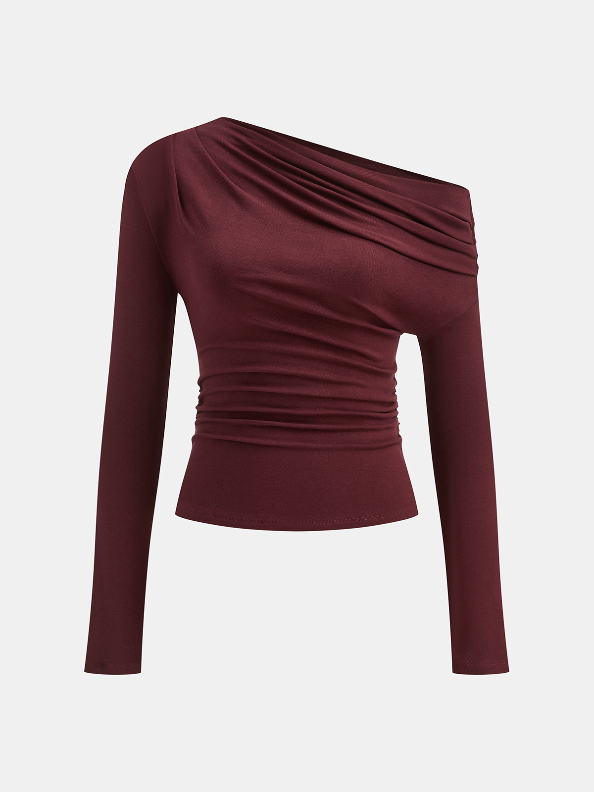T-shirt asymétrique drapé à une épaule