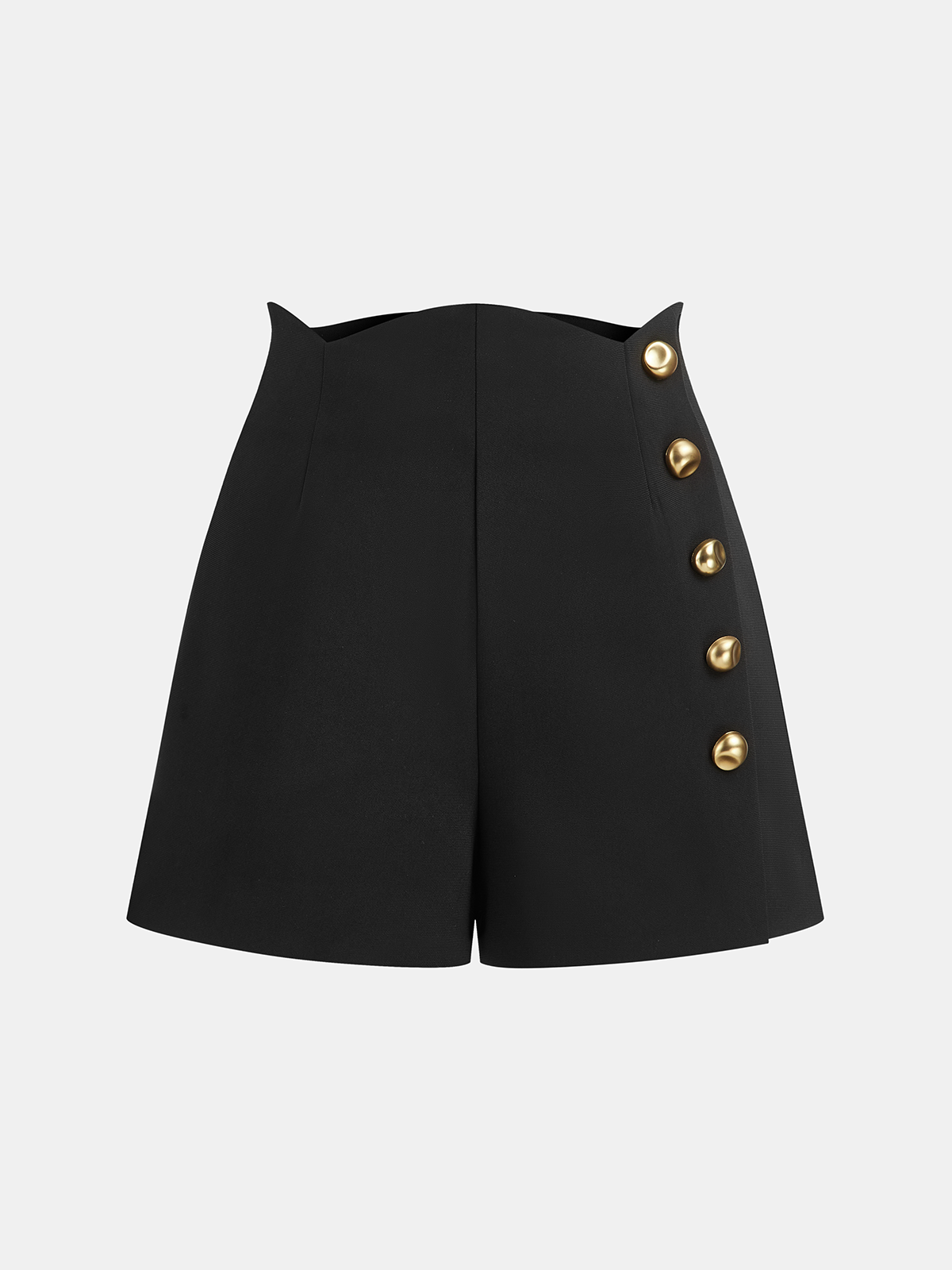 Metal Detail High-Waist Shorts