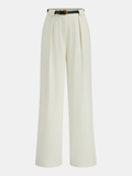 Gefaltete Hose mit geradem Bein und Gürtel
