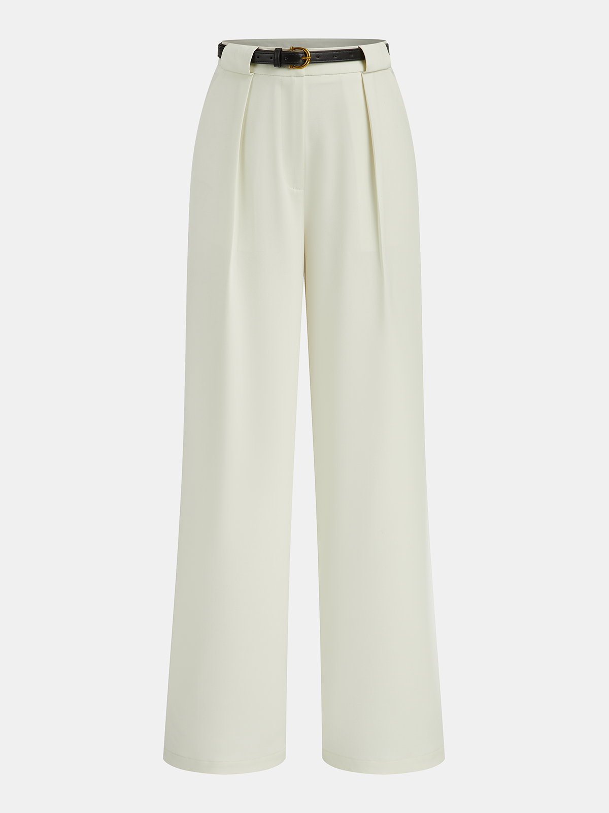 Gefaltete Hose mit geradem Bein und Gürtel