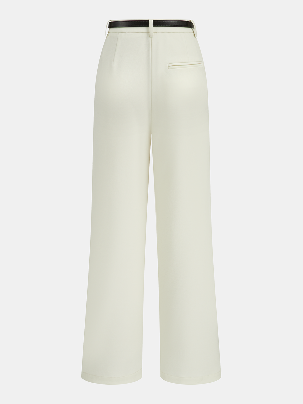 Gefaltete Hose mit geradem Bein und Gürtel