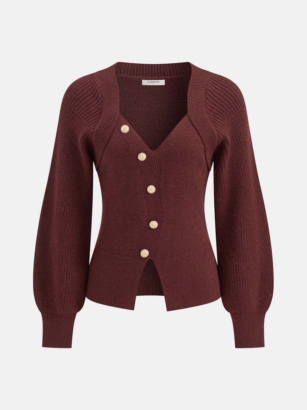 Asymmetrischer Deko-Knopf-Pullover