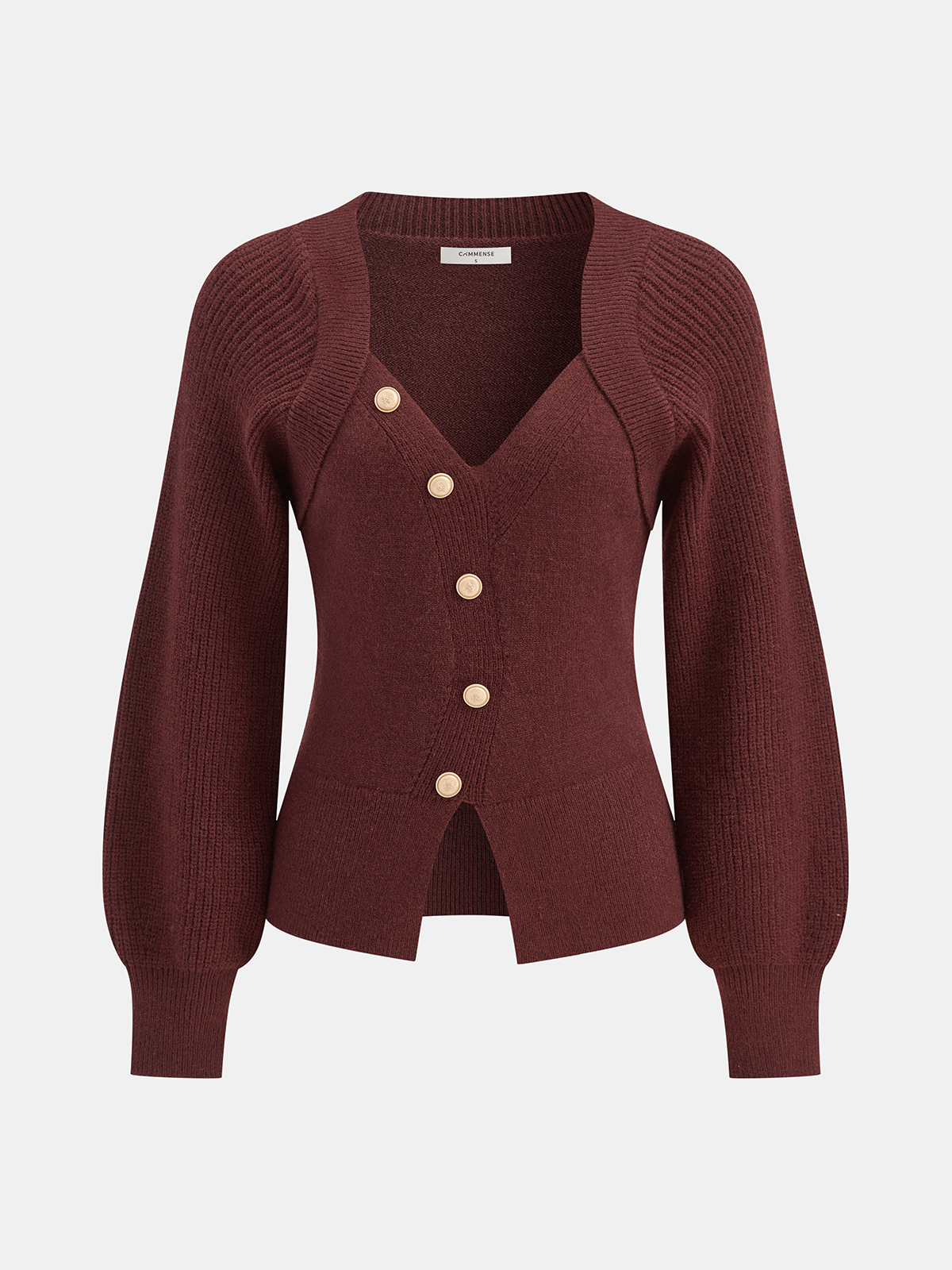Asymmetrical Decor Button Sweater