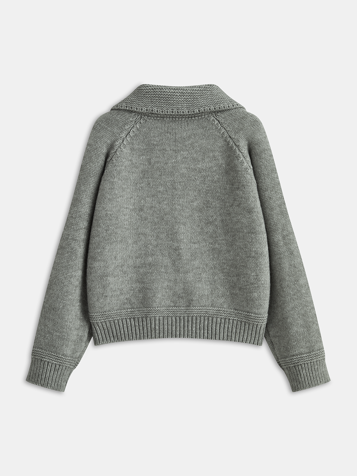 Lapel Zip-Up Knit Cardigan