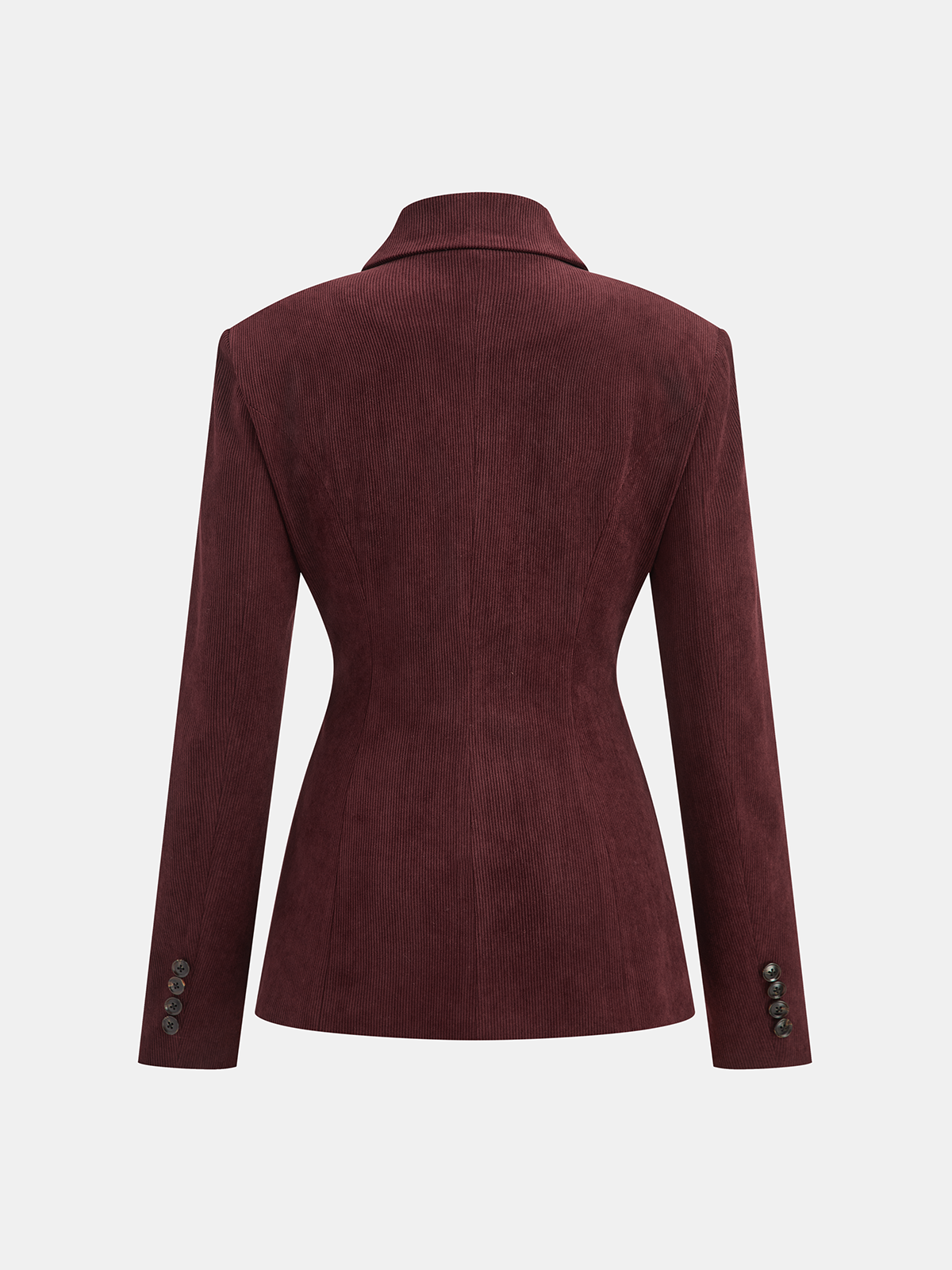 Collared Asymmetric Corduroy Blazer