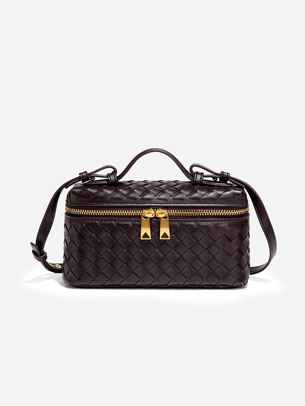 Sac Carré en Similicuir Tressé