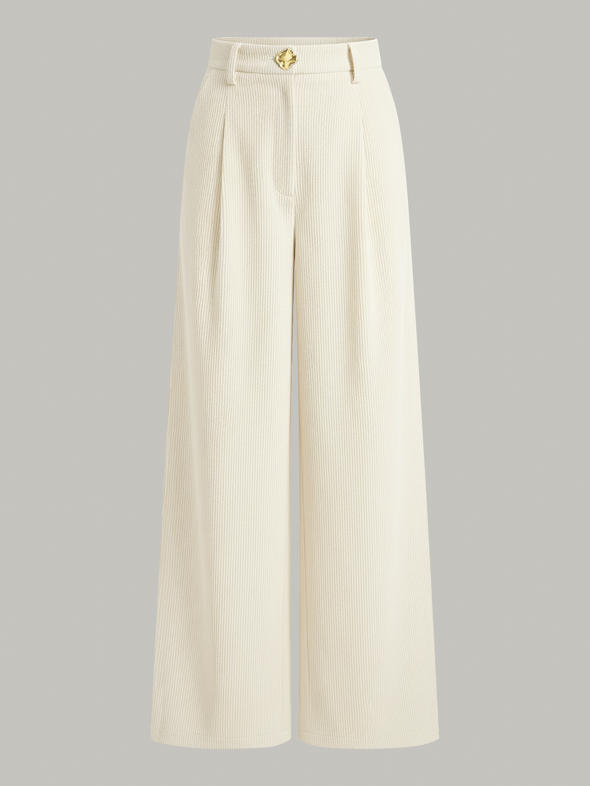Cordhose mit weitem Bein und Bundfalten