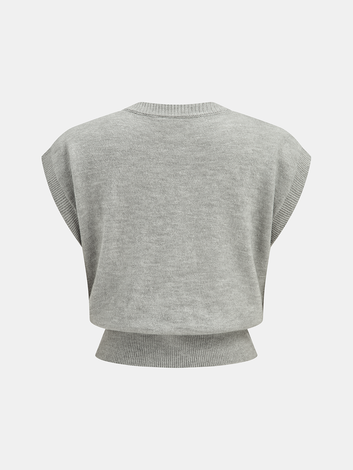 Floral Applique Cap Sleeve Knit Vest