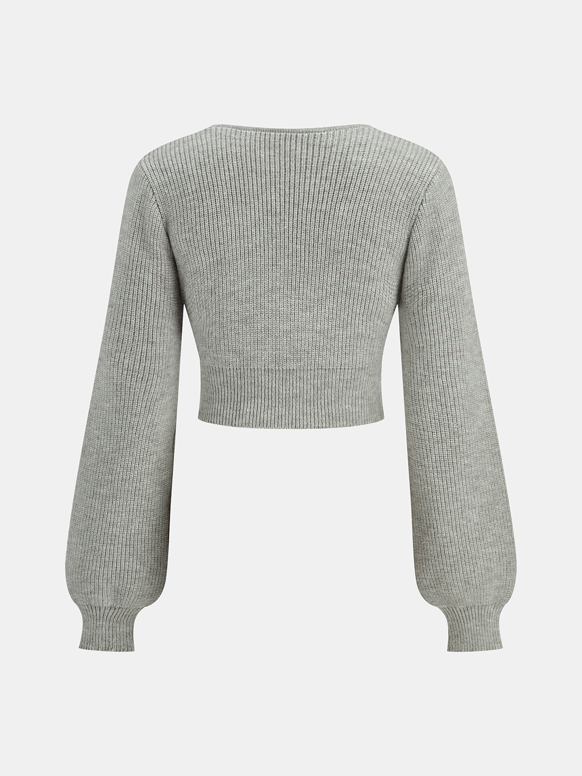Twist Front Long Sleeve Cropped Knit Top