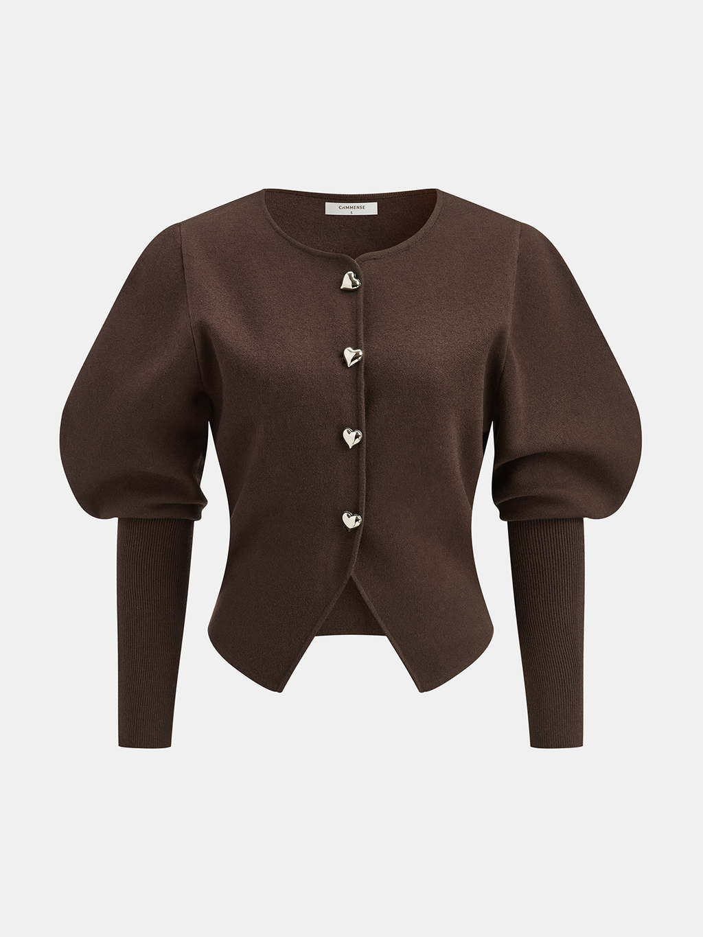 Cardigan aus Wollmischung mit Keulenärmeln und Herzknöpfen