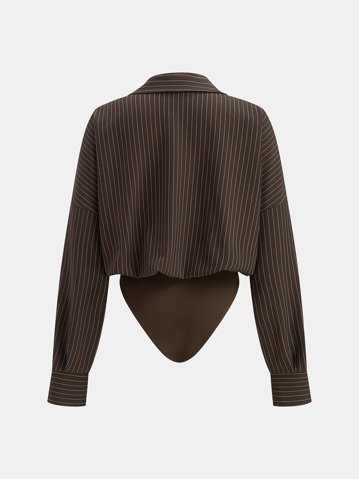 Striped Long-Sleeve Collared Bodysuit