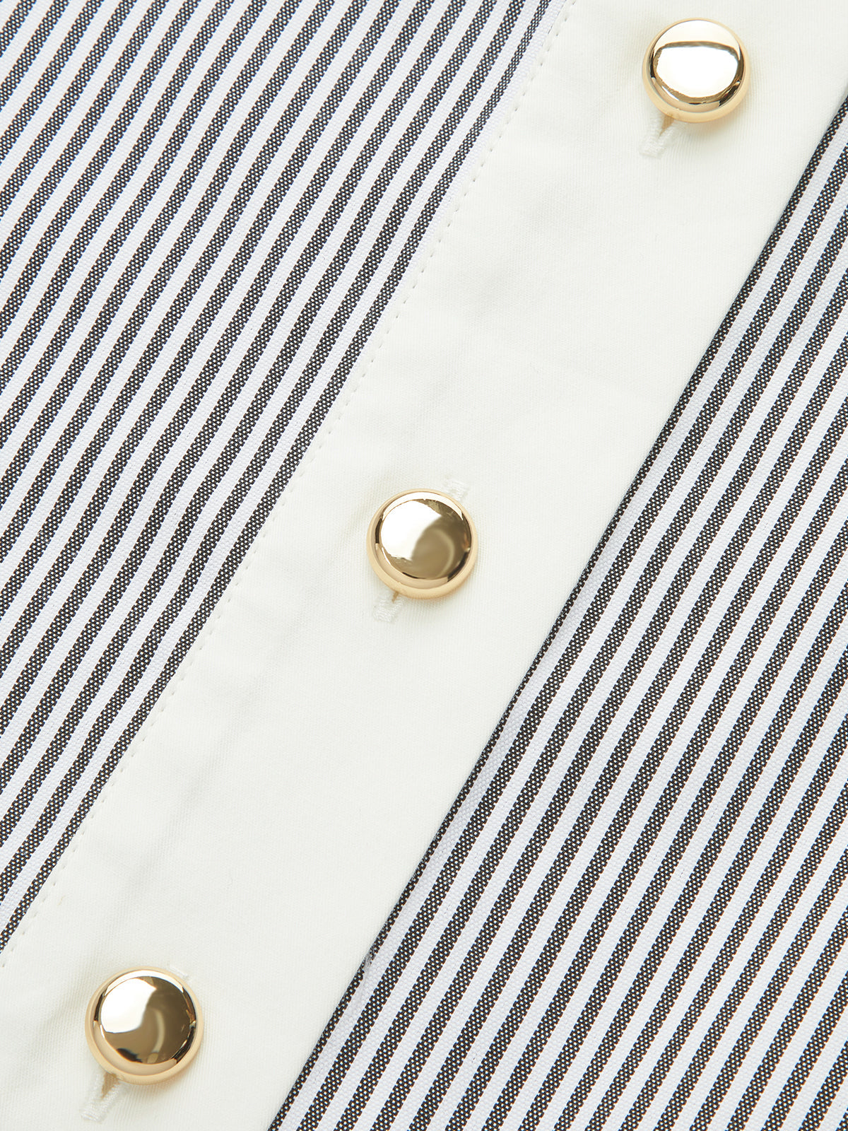 Robe chemise ceinturée rayée à liserés contrastants