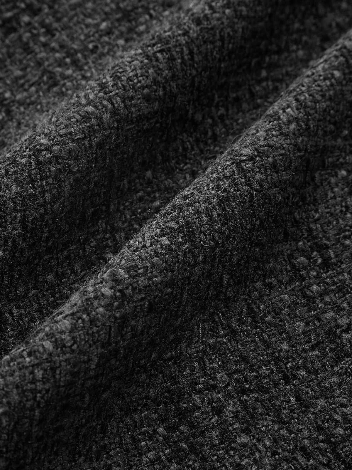 Faux Leather Trim Metal Button Tweed Blazer