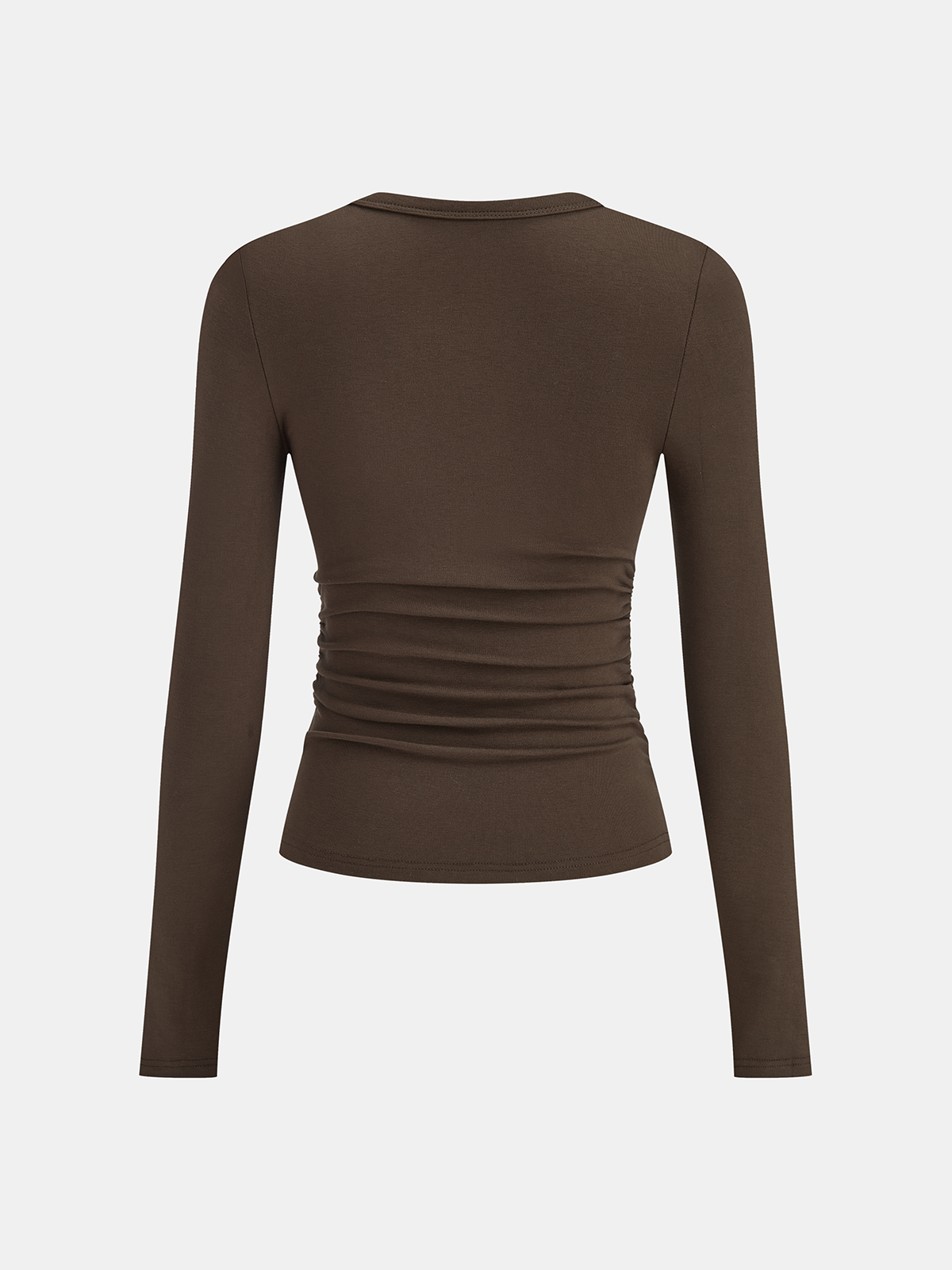 T-shirt asymétrique à manches longues et ceinture décorative