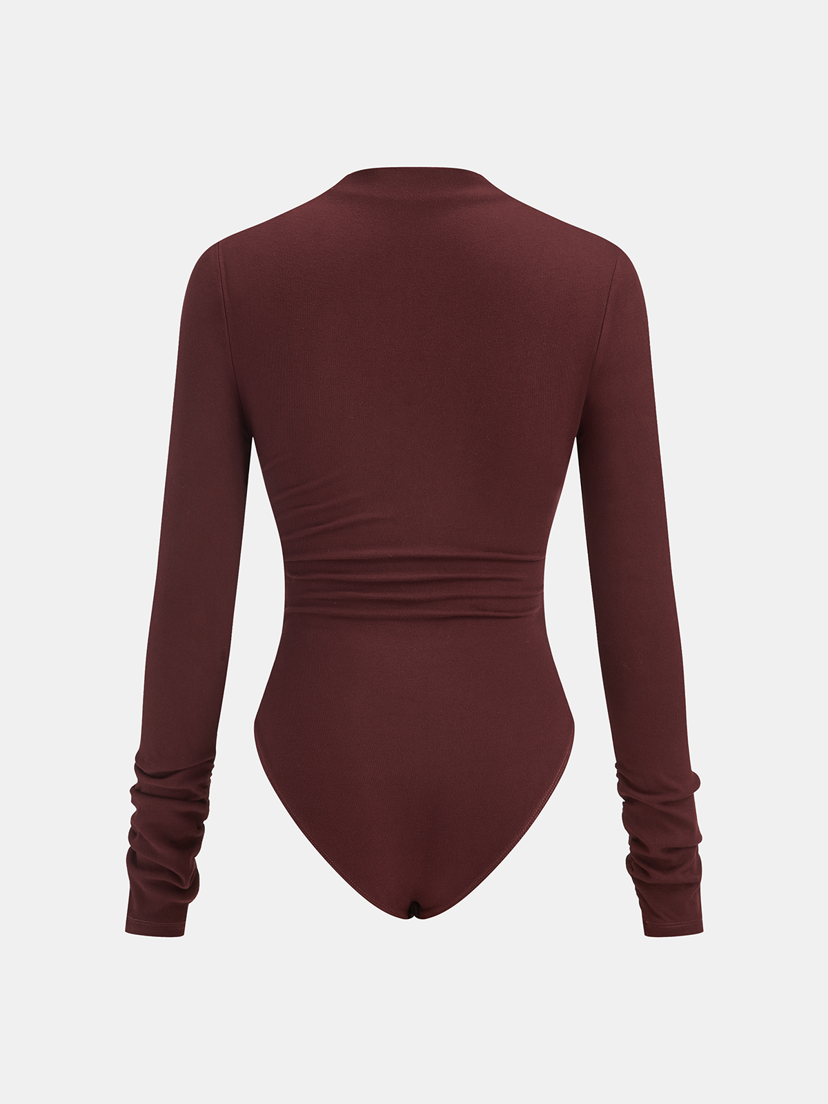 Ruched Cross-Front Long Sleeve Bodysuit