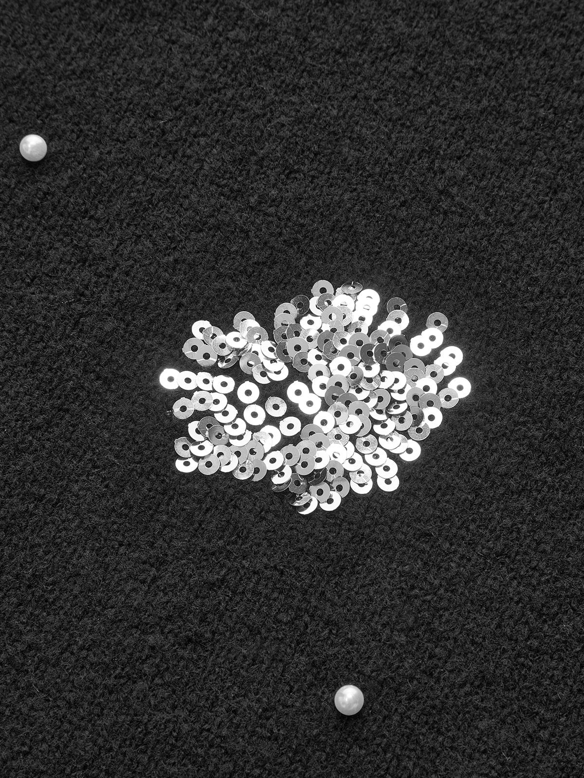 Sequin Floral & Pearl Accent Sweater