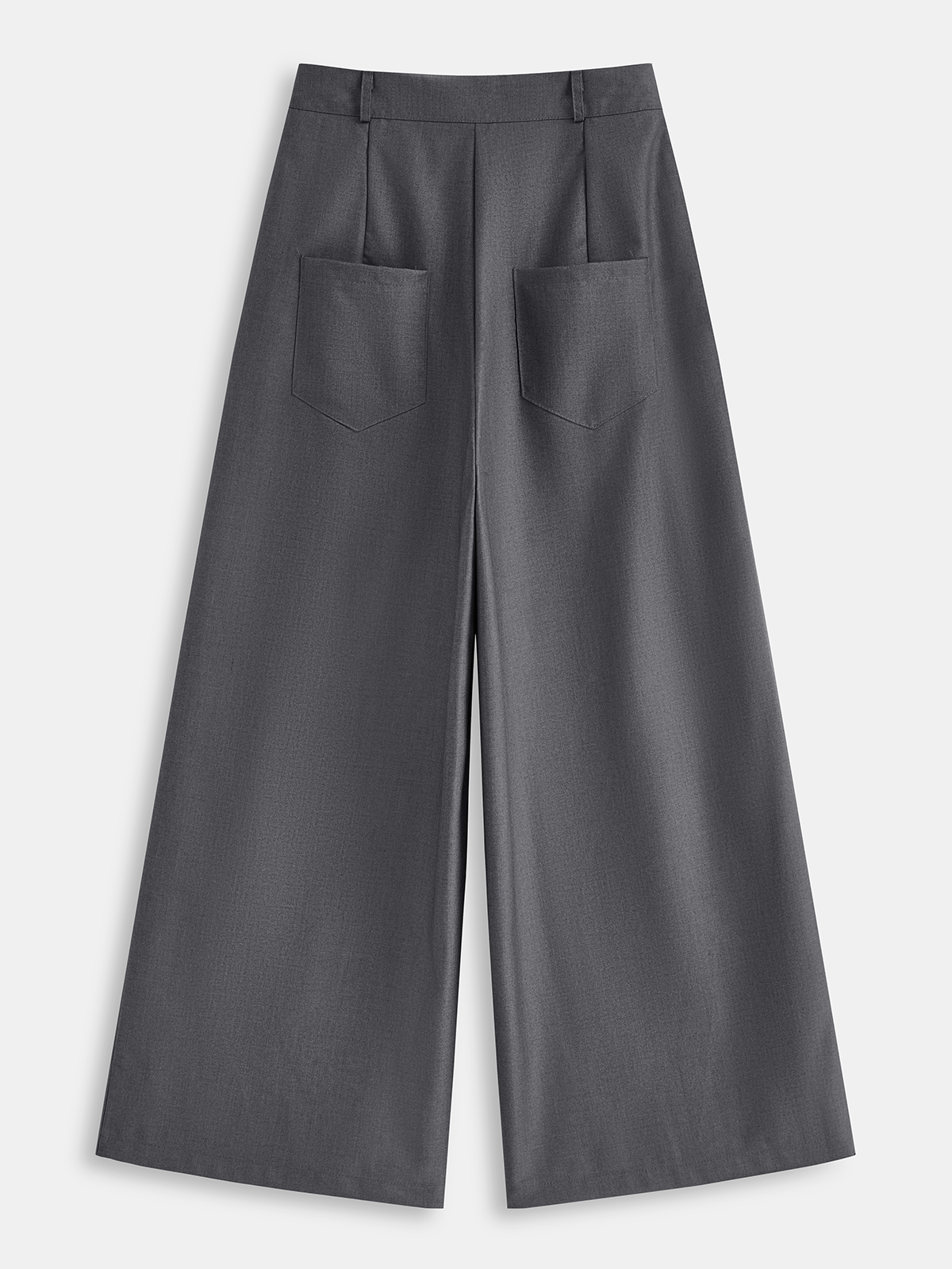 Button Front High-Waisted Wide-Leg Pants