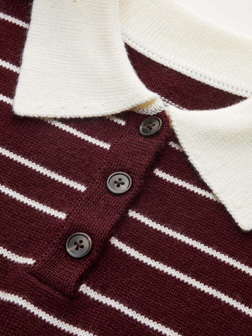 Gestreiftes Langarm-Strickpoloshirt