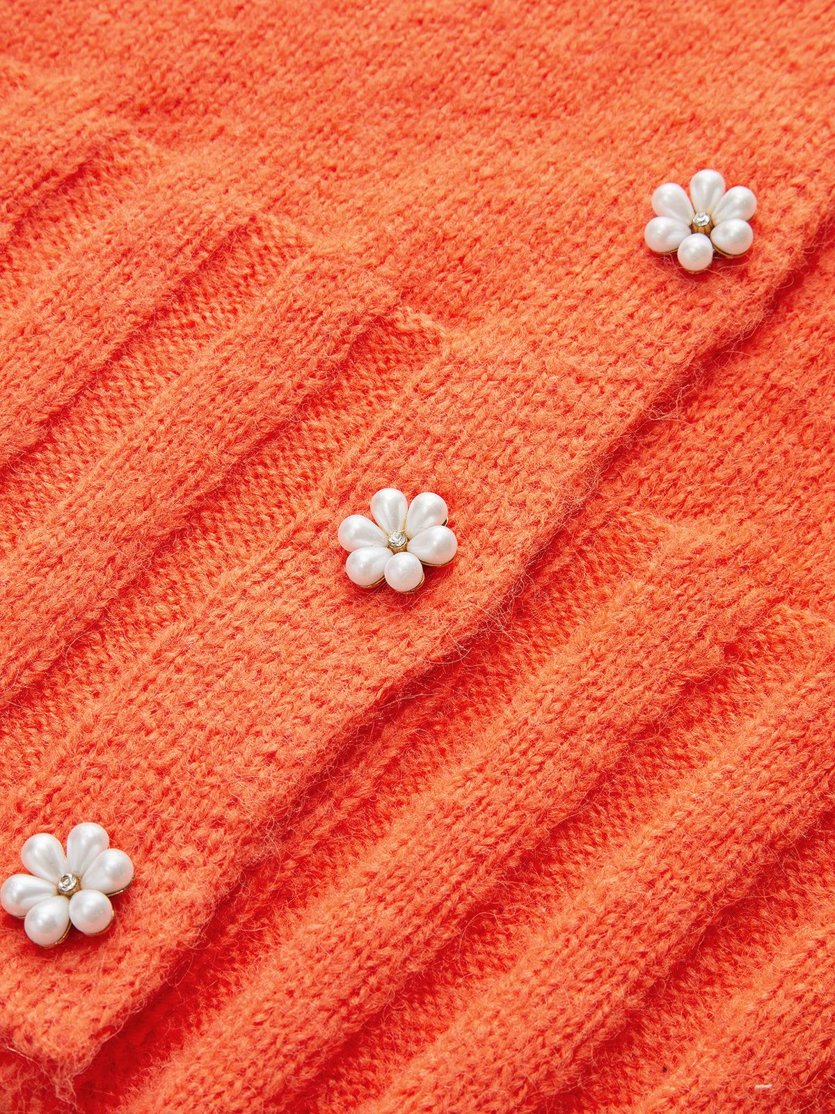 Floral Button Wool Blend Cardigan