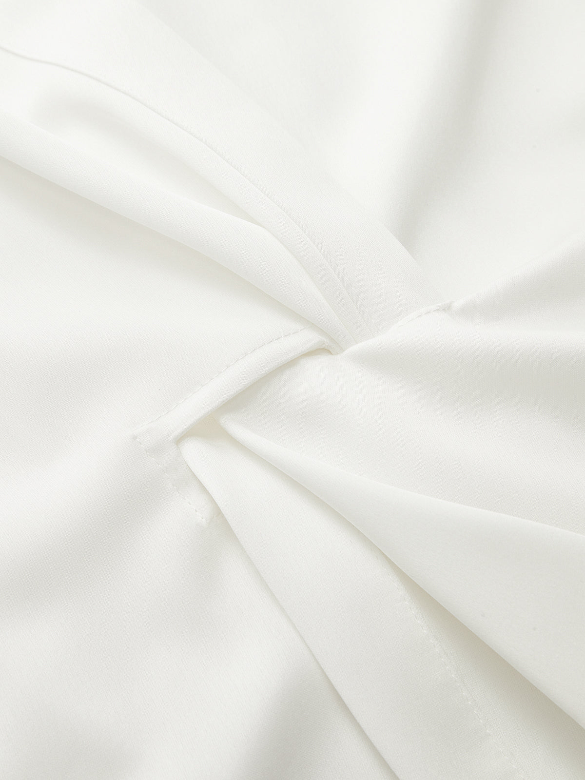 Stand Collar Belted Ruffled Shirt