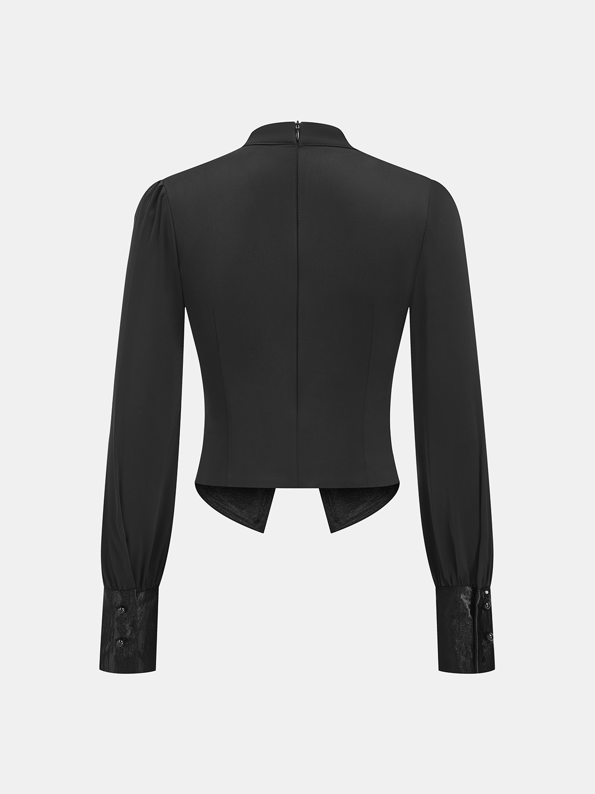 Satin Twisted Front Cropped Blouse