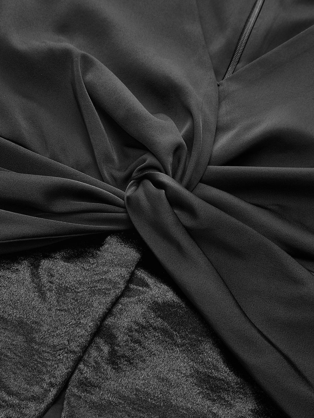 Satin Twisted Front Cropped Blouse