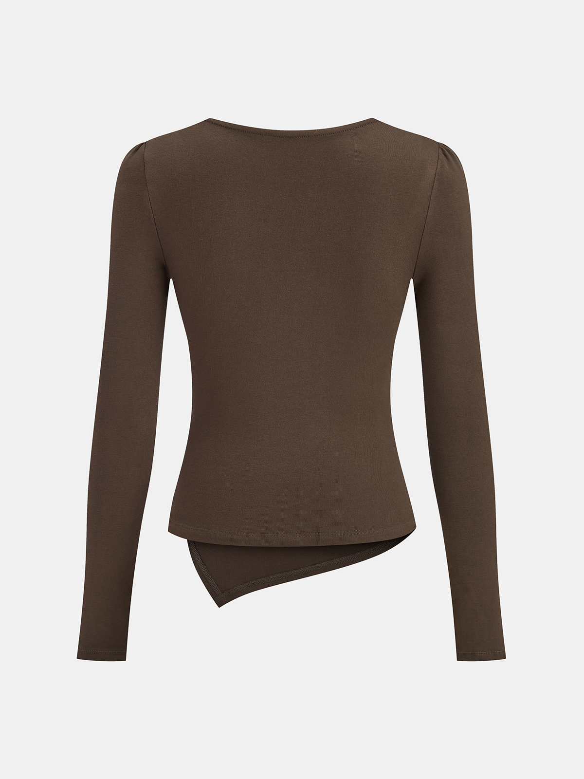 Asymmetric Ruched Long Sleeve T-Shirt