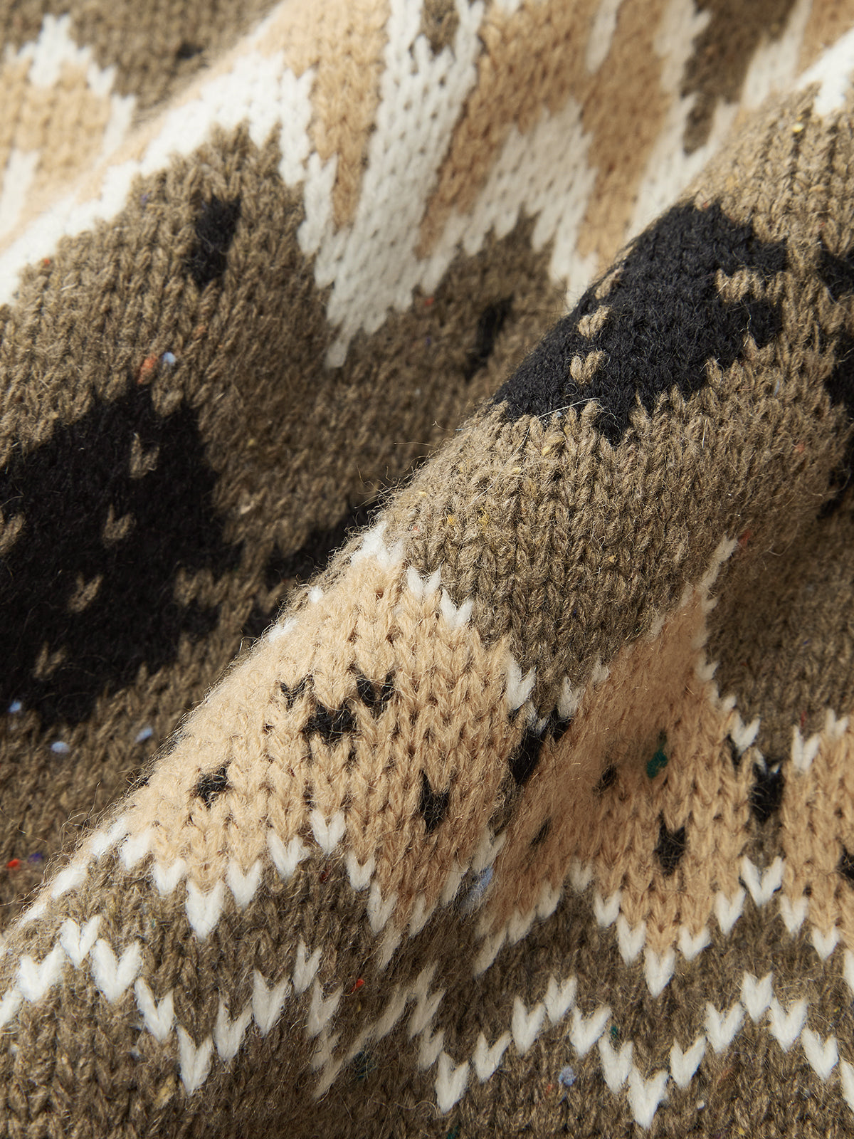 Wool Blend Fair Isle Pattern Sweater