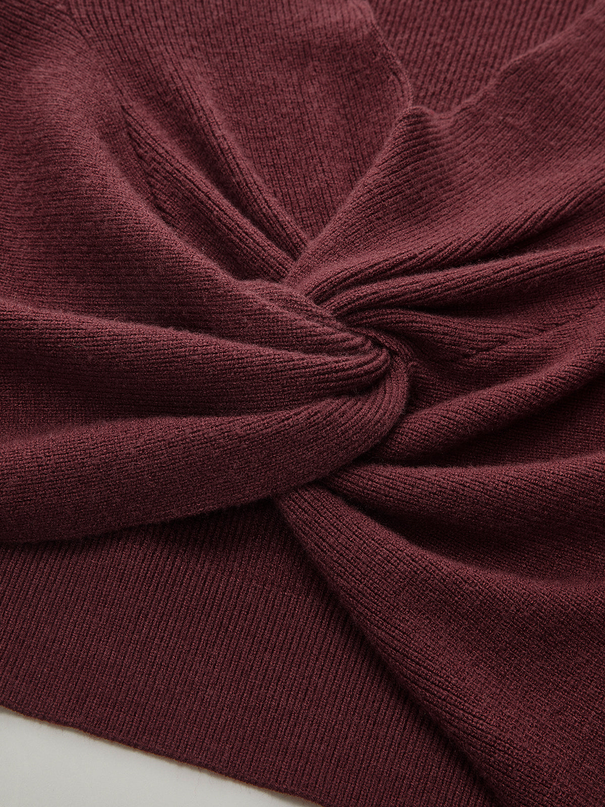 V-Neck Twist-Front Sweater