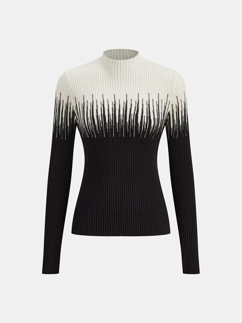 Pullover mit geometrischem Muster und Stehkragen