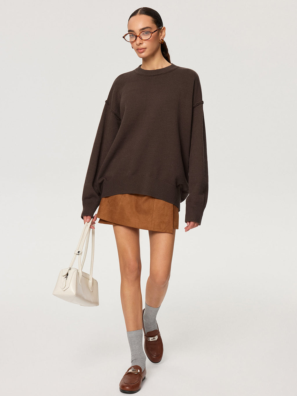Crew Neck Oversized Knit Sweater