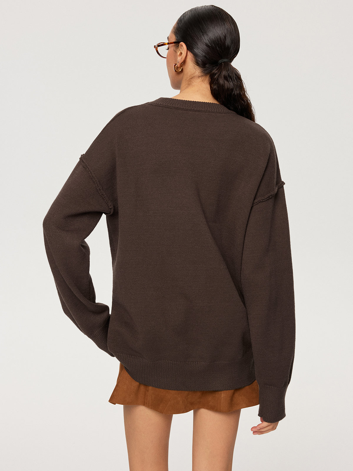 Crew Neck Oversized Knit Sweater