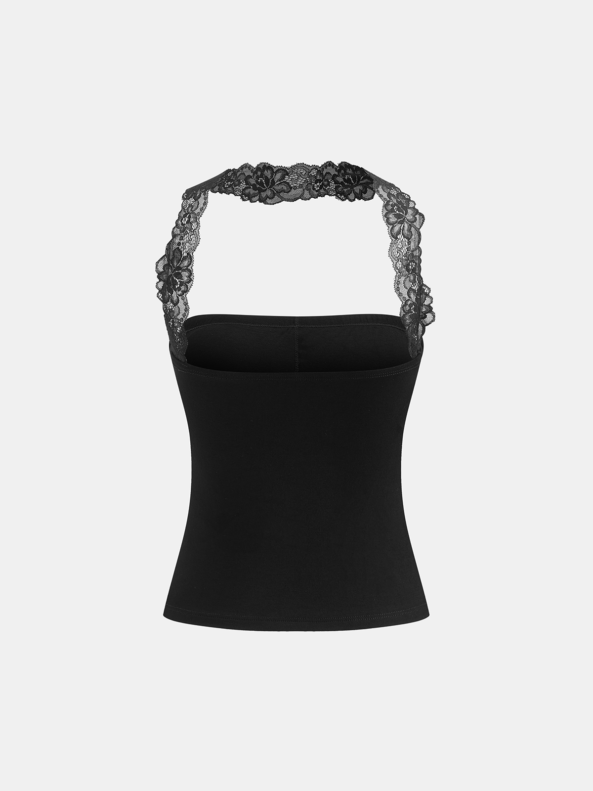 Rückenfreies Tanktop mit Spitzen-Trägern und ohne BH