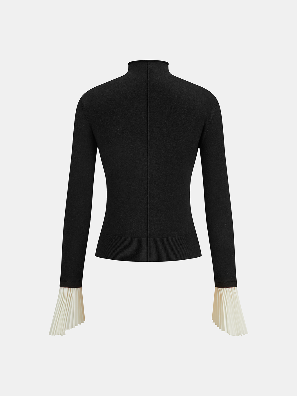 Rollkragenpullover mit Faltenmanschetten und Kontrastdetails