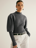 Pullover mit Keulenärmeln und Knopfdetail