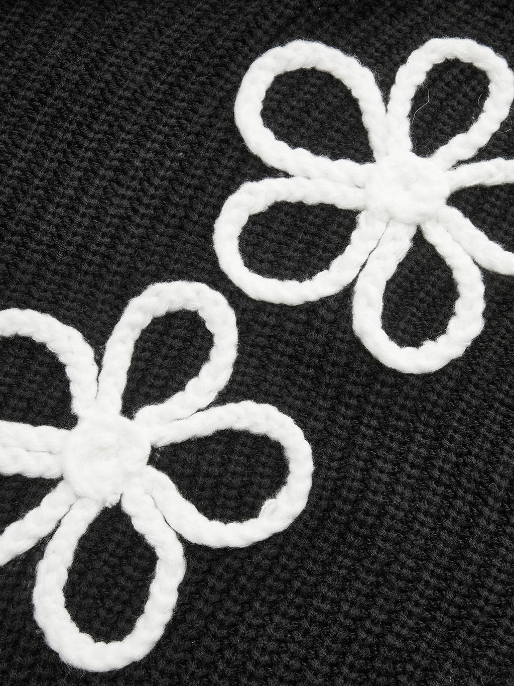 Pull en tricot appliqué fleurs