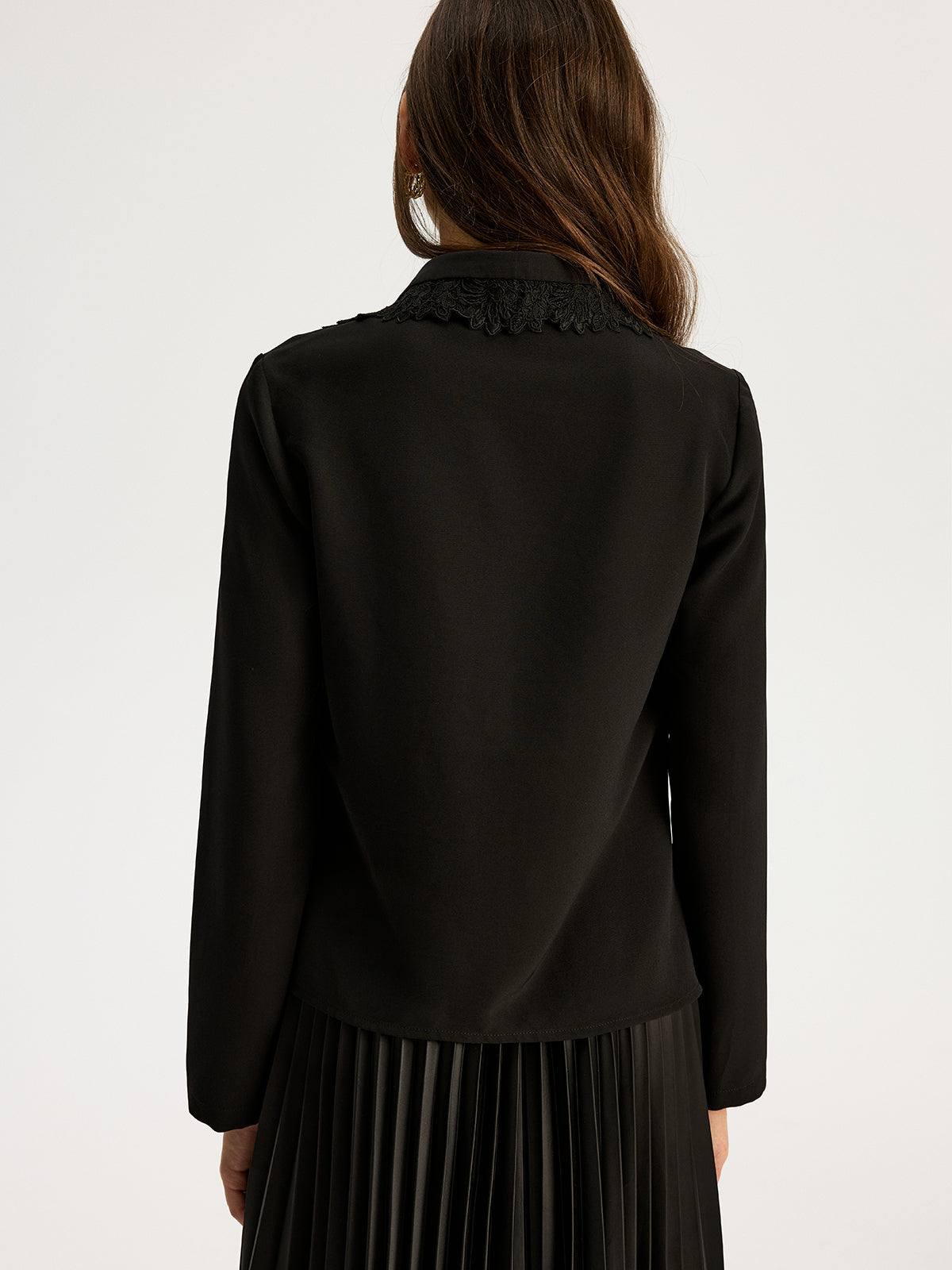 Spitzenbesetzte Bluse
