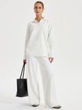 Oversized-Polo-Pullover- und -Hosen-Set