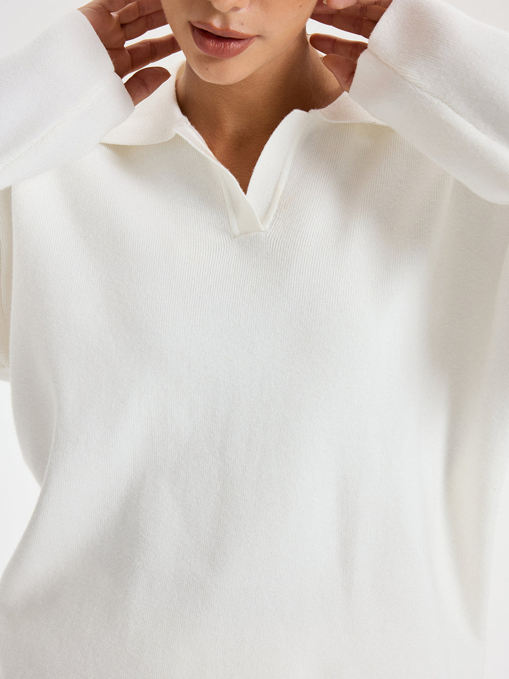 Oversized-Polo-Pullover- und -Hosen-Set
