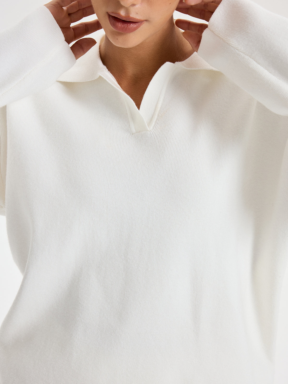 Oversized-Polo-Pullover- und -Hosen-Set